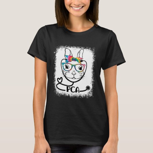 Bunny Face PCA Glasses Nurse Easter Day T-Shirt (Vorderseite)