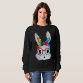 Bunny Face Sonnenbrille Gefärbte Krawatte Brille H Sweatshirt (Vorne ganz)