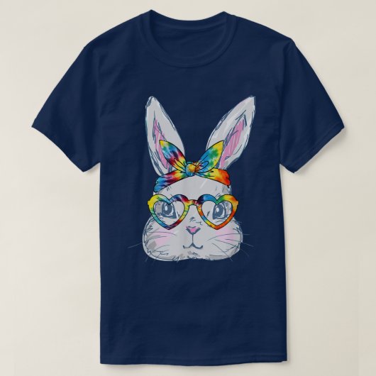 Bunny Face Sunglasses Gefärbte Krawatte Glasses Ba T-Shirt (Design vorne)
