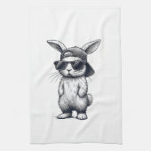 Bunny Face with Sunglasses Cap Easter Day for Boys Geschirrtuch (Vertikal)