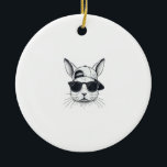 Bunny Face with Sunglasses Cap Easter Day for Boys Keramik Ornament<br><div class="desc">Bunny Face with Sunglasses Cap Easter Day for Boys Men Kids T-Shirt_1</div>