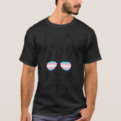 Bunny Face With Sunglasses Protect Trans Kid Aware T-Shirt (Vorderseite)