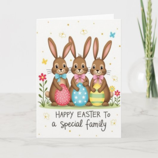 Bunny Family Celebration Card Karte (Vorderseite)