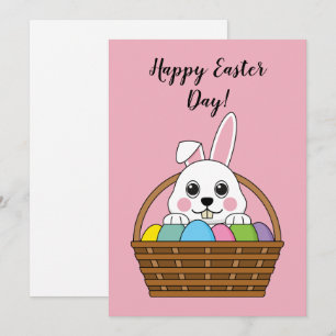 Bunny Farbige Ostereier-Suchkorb   Personalisieren Feiertagskarte