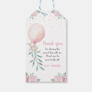 Bunny Favor Tags Girl Pink Ballon Geschenkanhänger