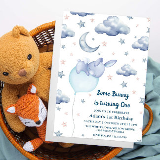 Bunny First 1. Geburtstag Baby Einladung