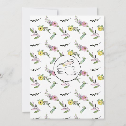 Bunny First Birthday Einladung (Rückseite)