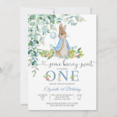 Bunny First Birthday Invitation Einladung (Vorderseite)