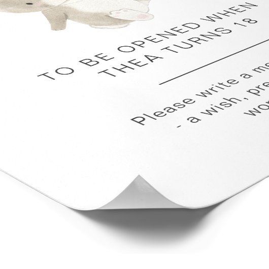 Bunny First Birthday Time Kapsel Poster (Ecke)