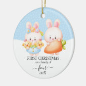 Bunny First Christmas Family 4 Keramik Ornament (Links)