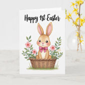 Bunny First Easter Greeting Card Karte (Gelbe Blume)