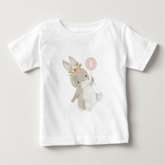 Bunny First Geburtstag Baby T-shirt (Vorderseite)