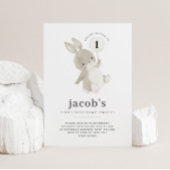 Bunny First Geburtstag Einladung White Ballon