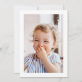 Bunny First Geburtstag Foto Einladung Pink Ballon (Rückseite)