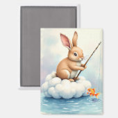 Bunny Fishing from a Cloud Magnet (Vorderseite/Rückseite)