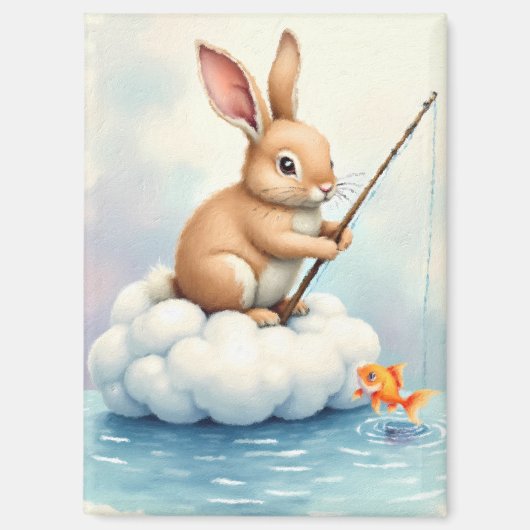 Bunny Fishing from a Cloud Magnet (Vorderseite)