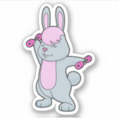 Bunny Fitness Dumbell Aufkleber (Vorderseite)