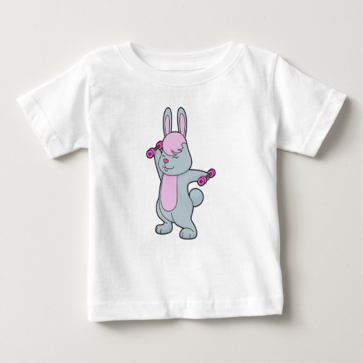Bunny Fitness Dumbell Baby T-shirt (Vorderseite)