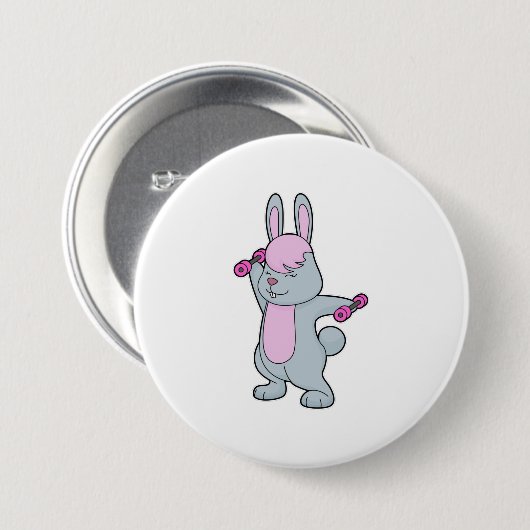 Bunny Fitness Dumbell Button (Vorne & Hinten)