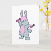 Bunny Fitness Dumbell Karte (Gelbe Blume)
