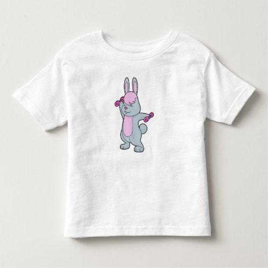 Bunny Fitness Dumbell Kleinkind T-shirt (Vorderseite)