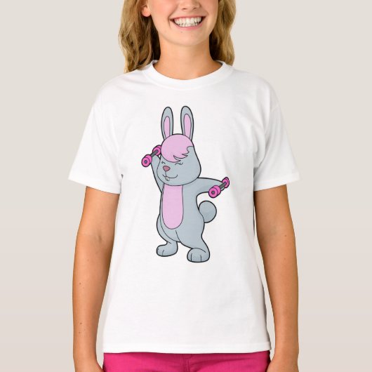 Bunny Fitness Dumbell T-Shirt (Vorderseite)