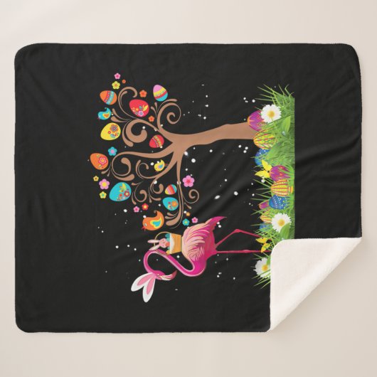 Bunny Flamingo Oster 2021 | Niedliche Flamingo Lie Sherpadecke (Vorderseite (Horizontal))