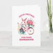 Bunny Floral Bike Grandtochter Ostern Gruß Karte (Vorderseite)