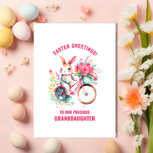 Bunny Floral Bike Grandtochter Ostern Gruß Karte