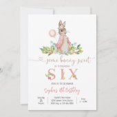 Bunny Floral Birthday Invitation Einladung (Vorderseite)