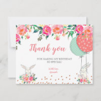 Bunny Floral Danke Karte
