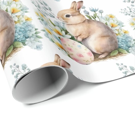 Bunny & Floral Egg Geschenkpapier (Rolleneckpunkt)