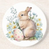 Bunny & Floral Egg Getränkeuntersetzer (Vorne)