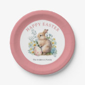 Bunny & Floral Egg Pappteller (Vorderseite)