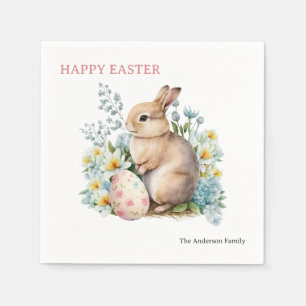 Bunny & Floral Egg Serviette