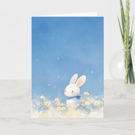 Bunny Floral Fantasy Karte (Vorderseite)