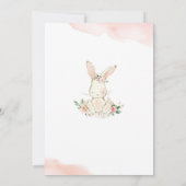 Bunny Floral First Birthday Invitation Einladung (Rückseite)