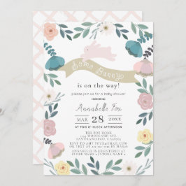 Bunny Floral Garden Girl Babydusche Einladung