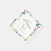Bunny Floral Garden Girl Birthday White Serviette (Ecke)