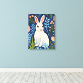 Bunny Floral Leinwanddruck (Insitu (Holzboden))