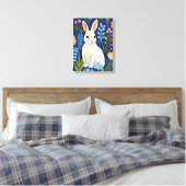 Bunny Floral Leinwanddruck (Insitu (Schlafzimmer))