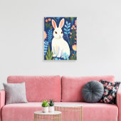 Bunny Floral Leinwanddruck (Insitu (Wohnzimmer))