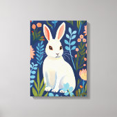 Bunny Floral Leinwanddruck (Vorderseite)