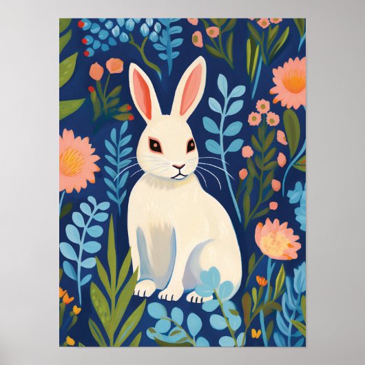 Bunny Floral Poster (Vorne)