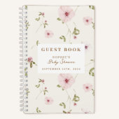 Bunny Floral Watercolor Baby Showbook Notizblock (Vorderseite)