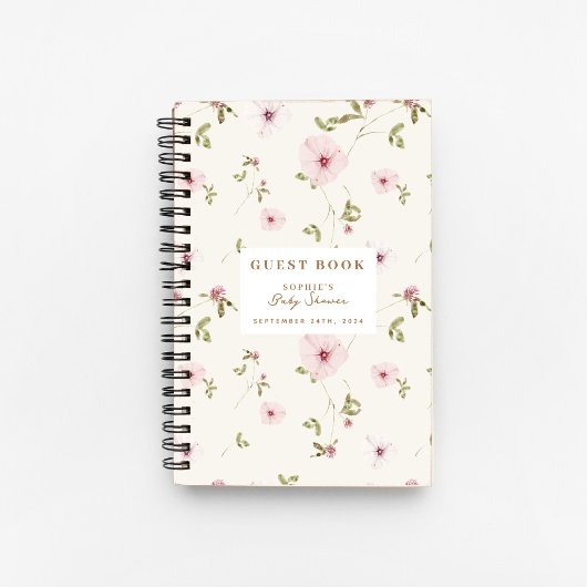 Bunny Floral Watercolor Baby Showbook Notizblock