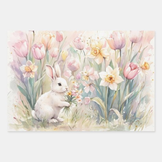 Bunny Florals for Spring-Easter  Geschenkpapier Set (Vorderseite 3)