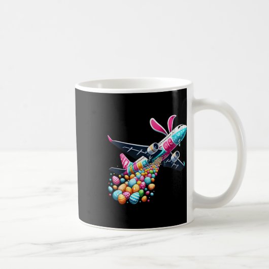 Bunny Flugzeug Ostern Ei Männer Kinder Jungen Oste Kaffeetasse (Rechts)