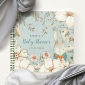 Bunny Foliage Baby Shower Alternate Guest Book Notizblock
