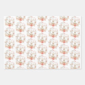 Bunny Foliage Florals Pattern Baby Girl Geschenkpapier Set (Vorderseite 2)